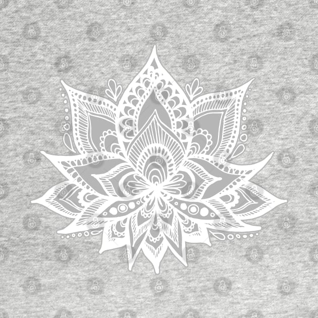 Grey Lotus Flower by julieerindesigns